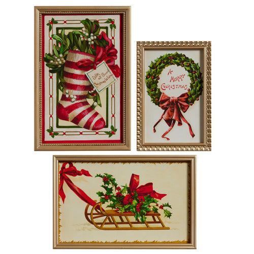 Vintage Christmas Wall Art - 3 Styles