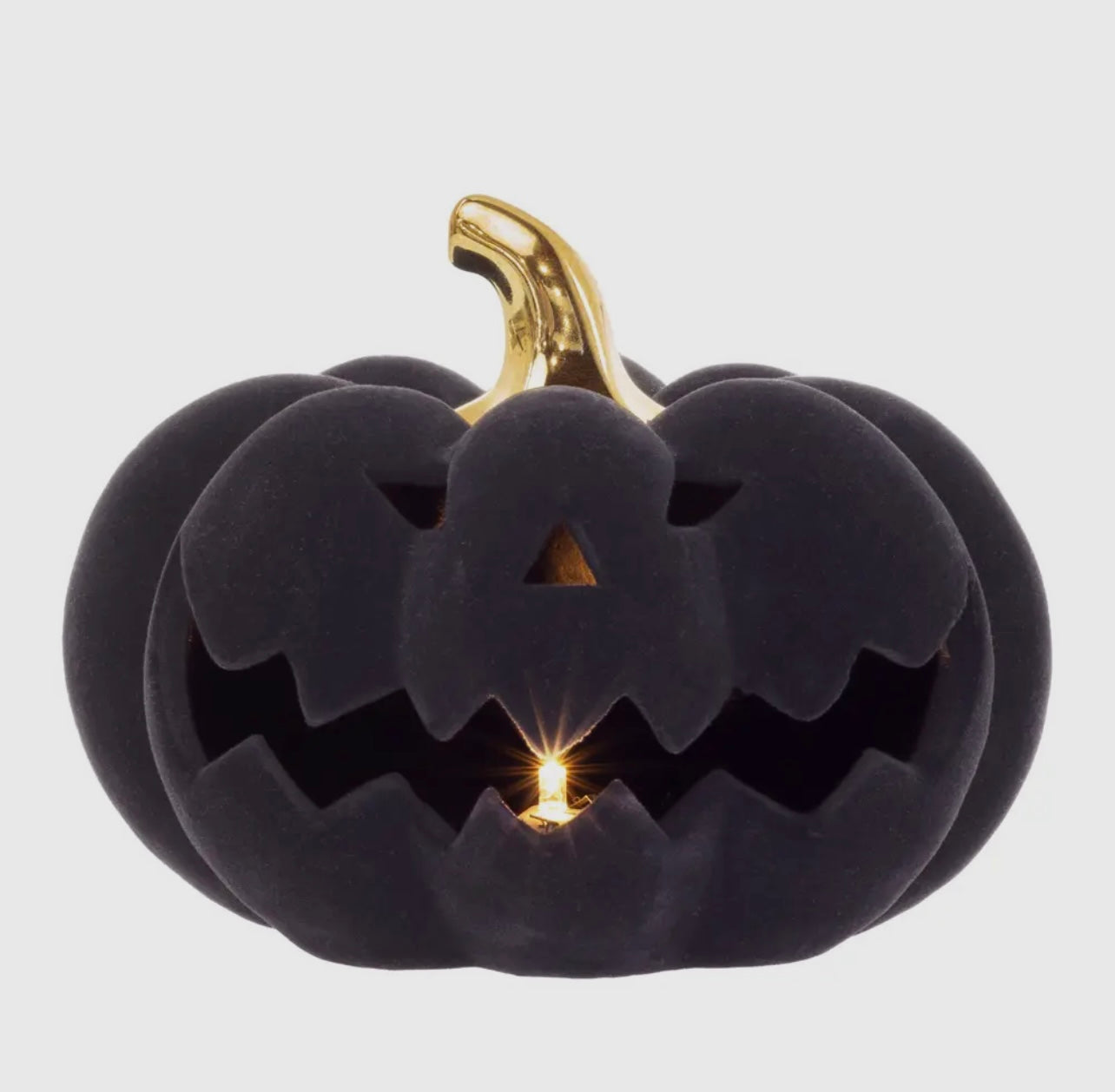 Black Flocked Pumpkin- Large