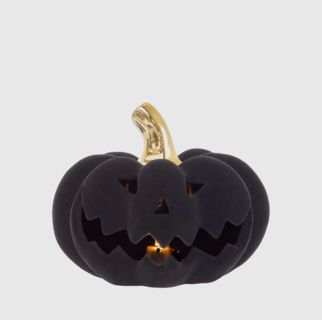 Black Flocked LED Pumpkin - Small