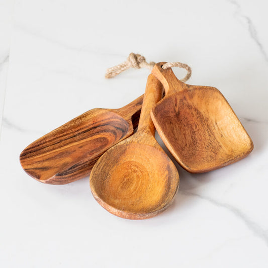 Wood Scoops- Set of 3