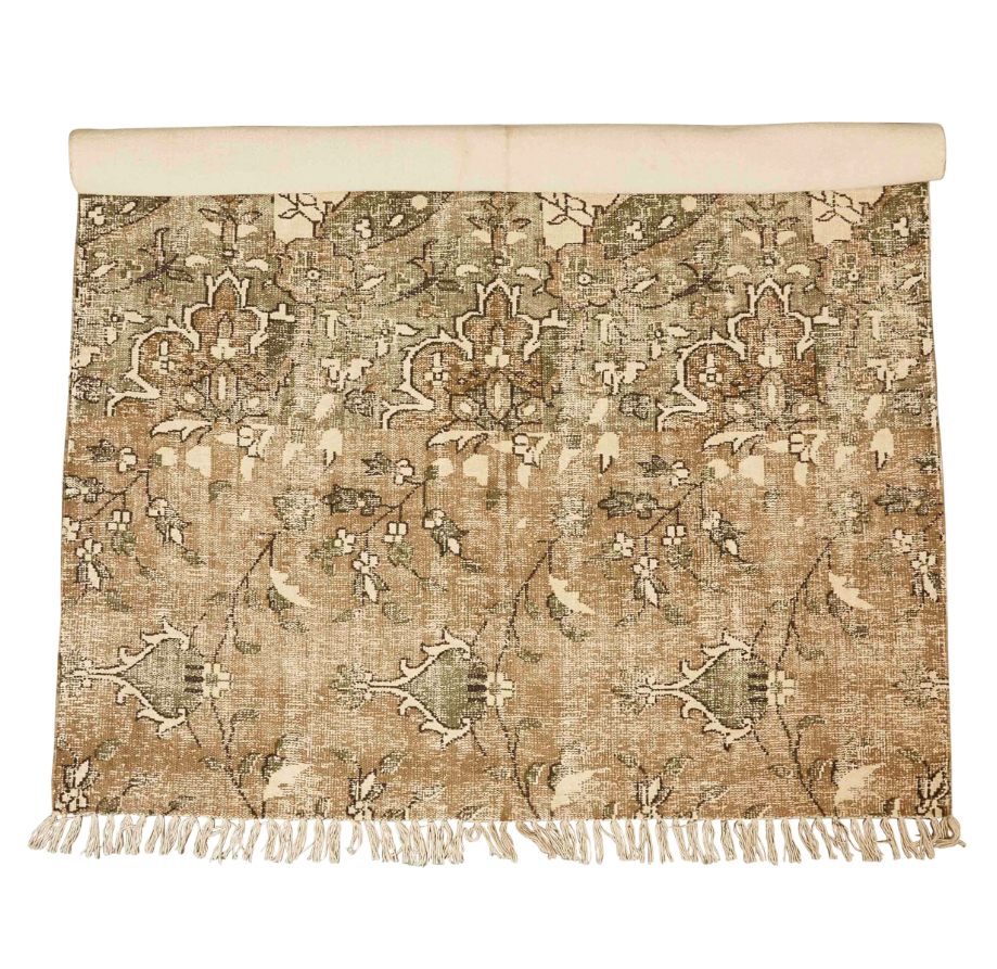 Trina Woven Cotton Distressed Print Rug