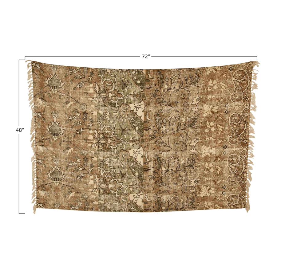 Trina Woven Cotton Distressed Print Rug