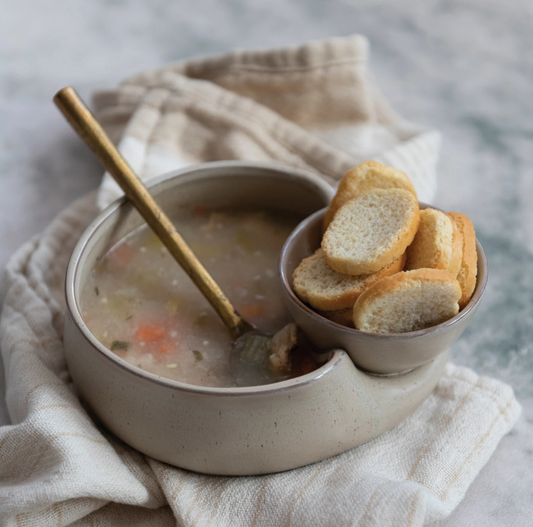 Stoneware Cracker & Soup Bowl