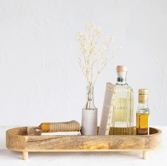 Daphne Mango Wood Footed Tray