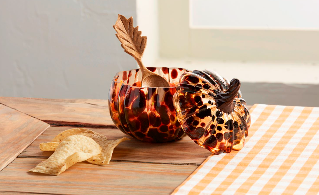 Tortoise Glass Pumpkin Serving Set