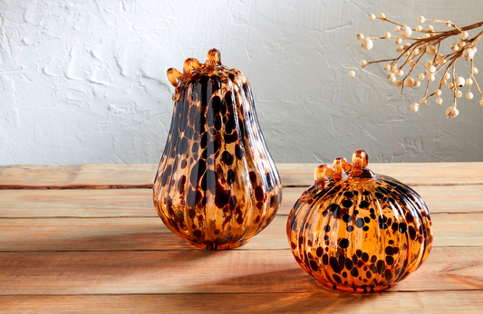 Tortoise Glass Pumpkins - 2 Sizes