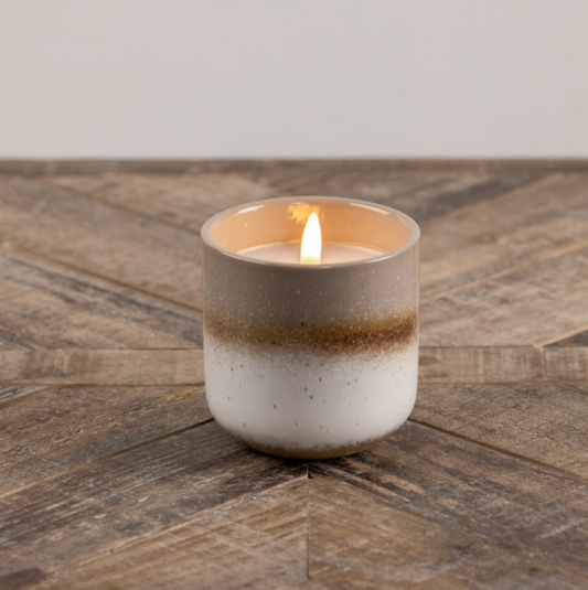 Taupe and Cream Flameless Candle - 3.75"