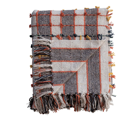 Fall Plaid Woven Throw