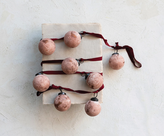 Blush Glass Ball Ornament Garland