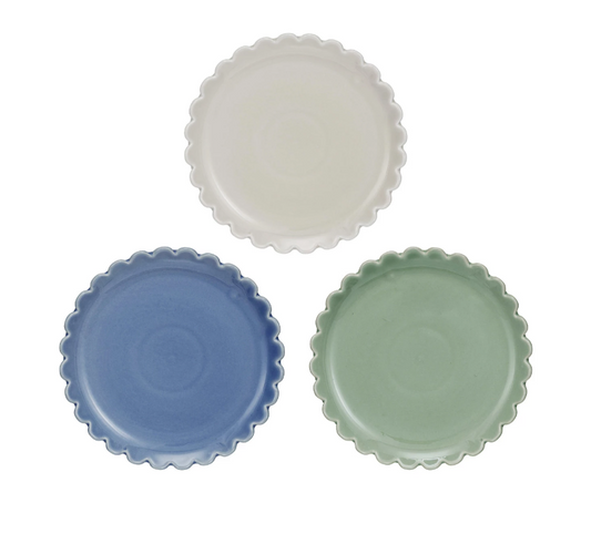 Stoneware Scallop Plate - 3 Colors