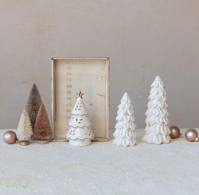 Stoneware Christmas trees- 3 Sizes