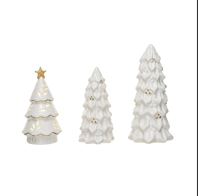 Stoneware Christmas trees- 3 Sizes