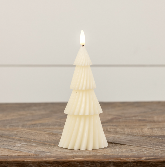 CREAM 3D FLAME TREE CANDLE