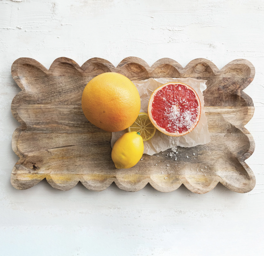 Scalloped Wood Tray