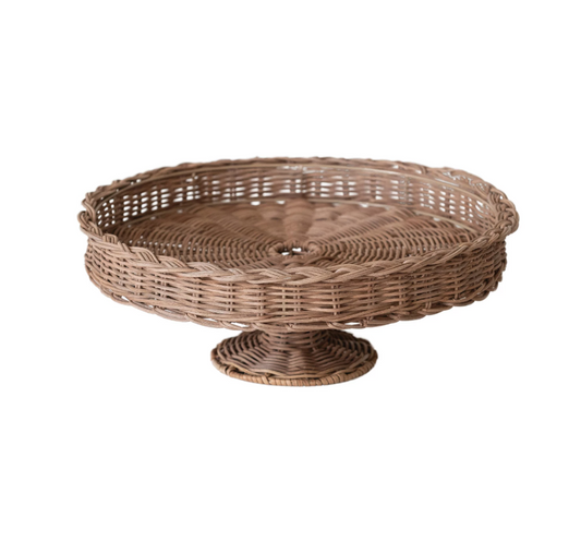 Woven Rattan Pedestal