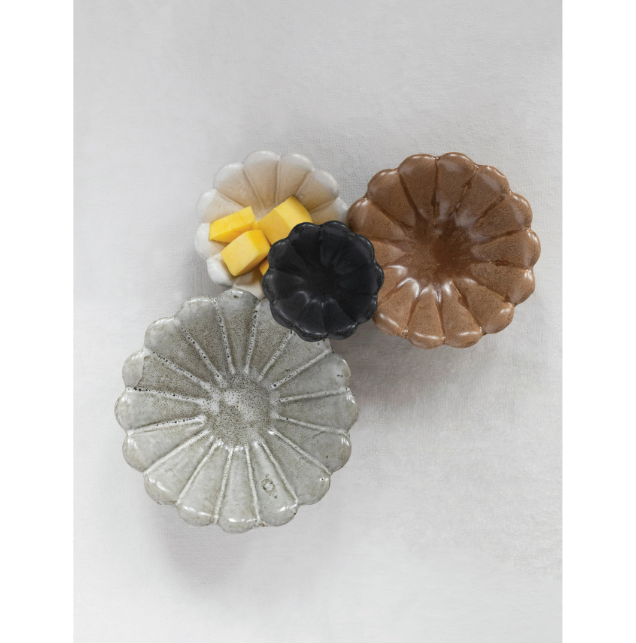 Stoneware Flower Bowls- Set of 4