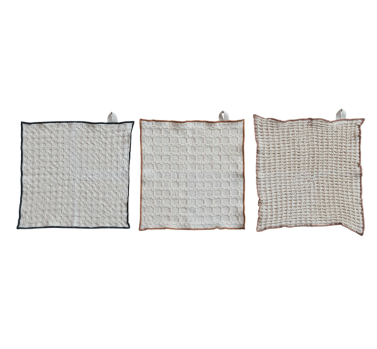 Neutral Waffle Weave Dish Cloths- Set of 3