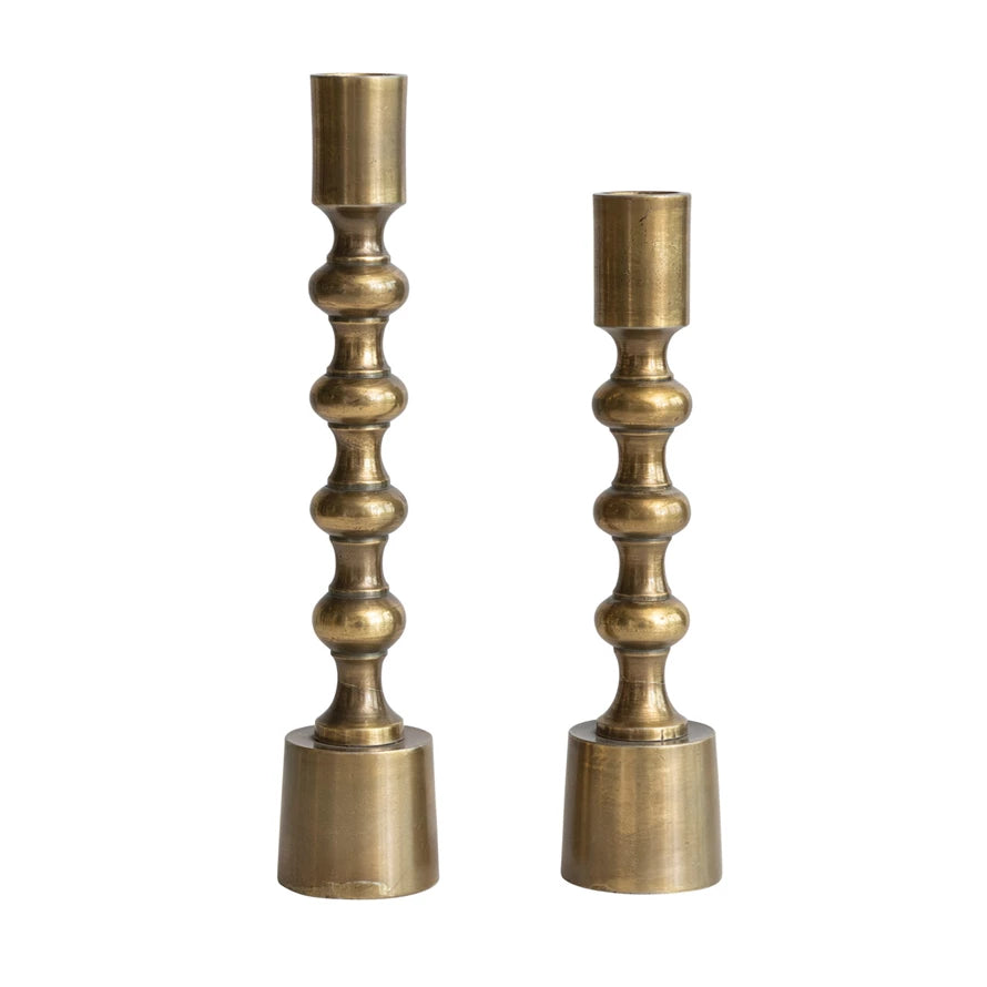 Antique Gold Taper Holders- Set of 2