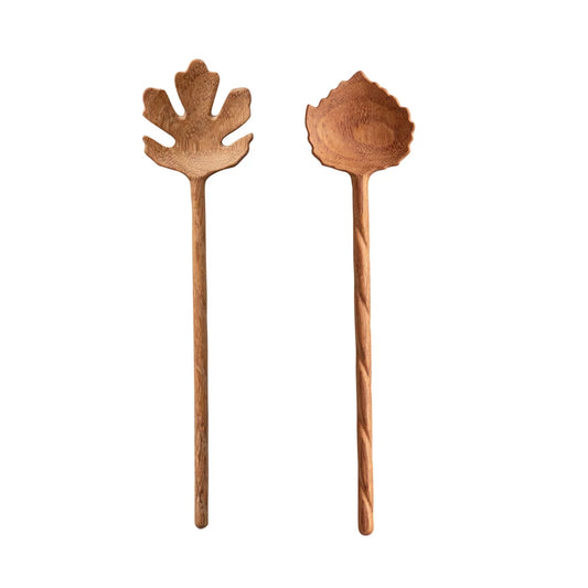 Wood Leaf Shaped Server- 2 Styles