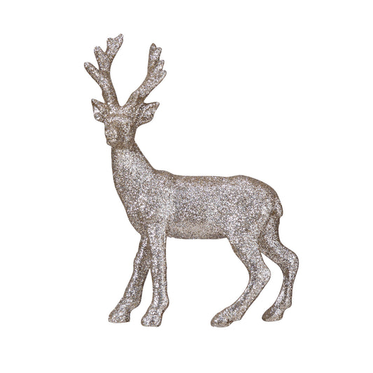 Resin Buck w/ Glitter, Silver Finish