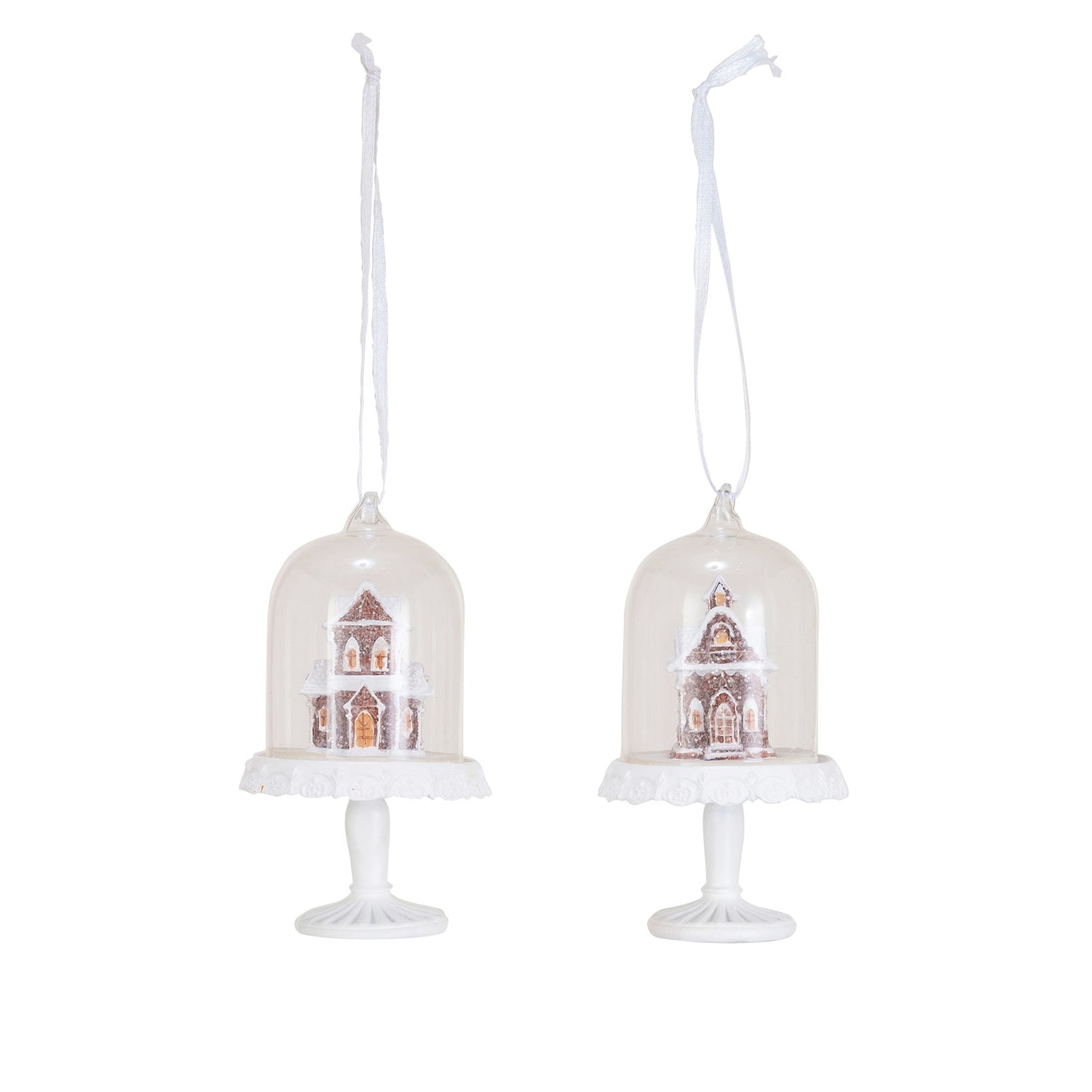 Cloche Gingerbread House Ornament