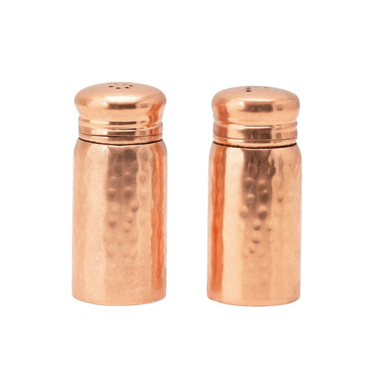 Hammered Copper Finish Salt and Pepper Shaker Set